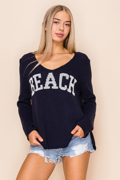 Light Weight Cotton V-Neck Beach Sweater - 606River