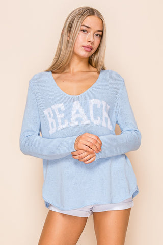 Light Weight Cotton V-Neck Beach Sweater - 606River