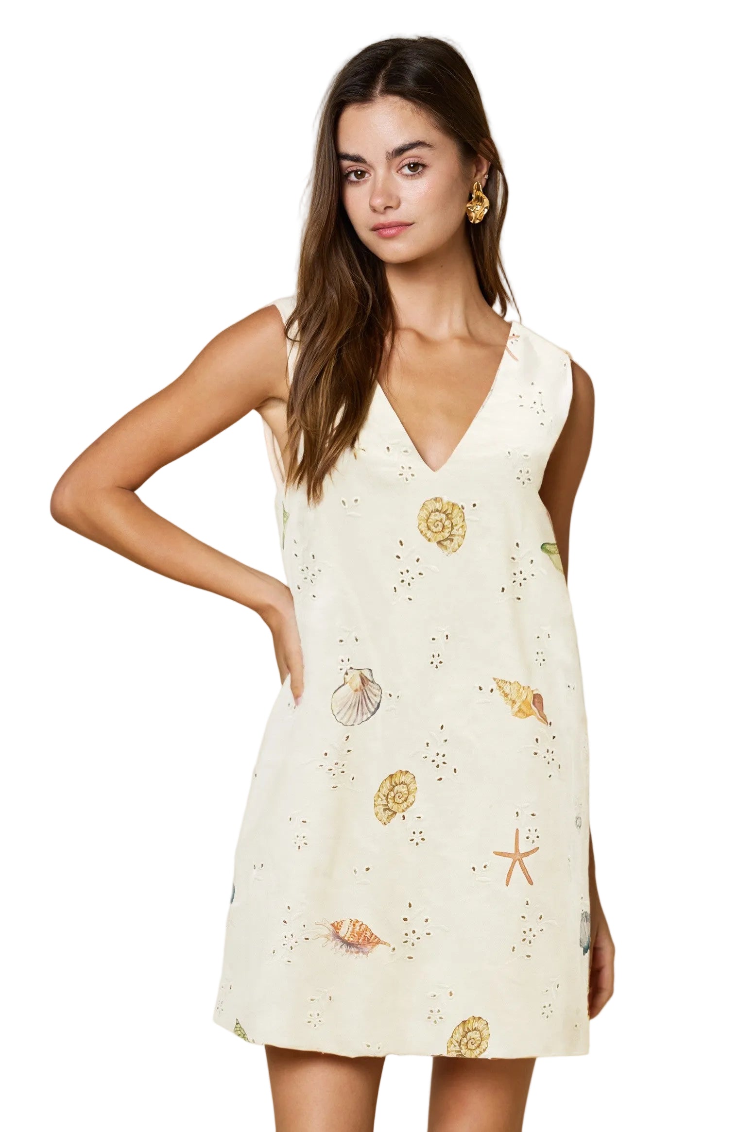beige shell dress Altar'd State | Hayley Shell Maxi Dress | BEIGE | Material: 100% Cotton