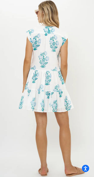 Oliphant Salvia Roll Sleeve easy breezy cotton dress - 606River