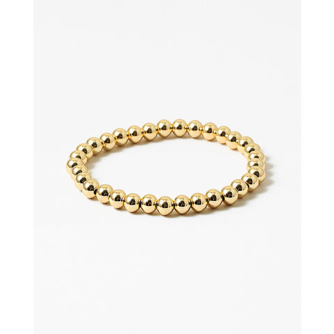 Pull On Gold Ball Stainless Steal Stretch Bracelet