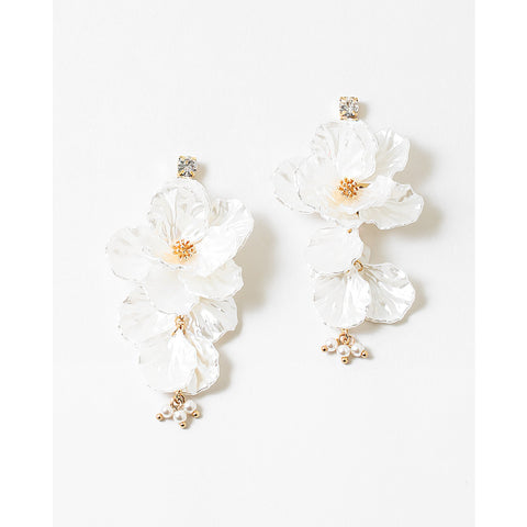 White Statement Lucite Flower Earring