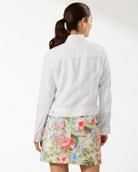 White Linen Classic Jean Jacket Style - 606River