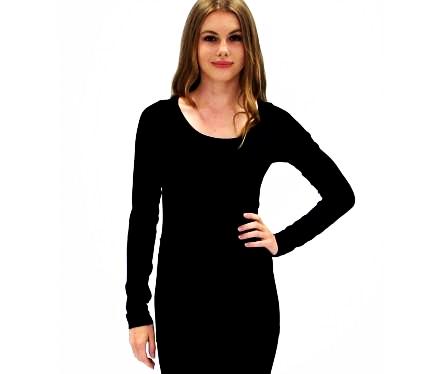 Elietian Solid Long Sleeve Scoop Neck Top - 606River