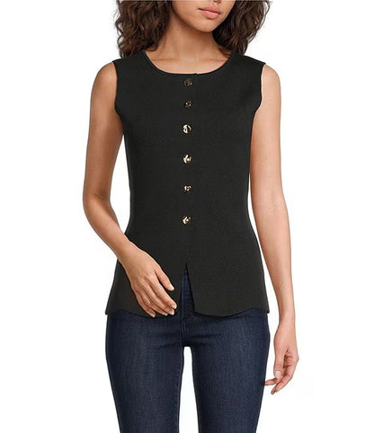 Olive Sleeveless Sweater Knit Vest Top