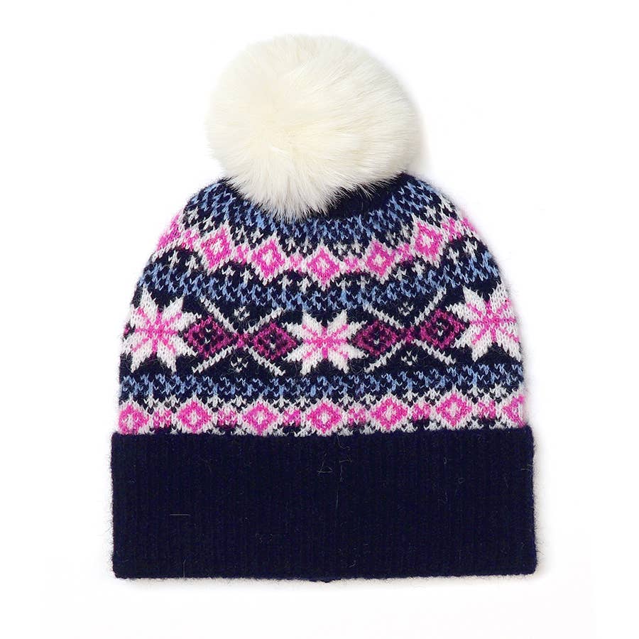Women's Navy Mix Scandi Starflower Hat