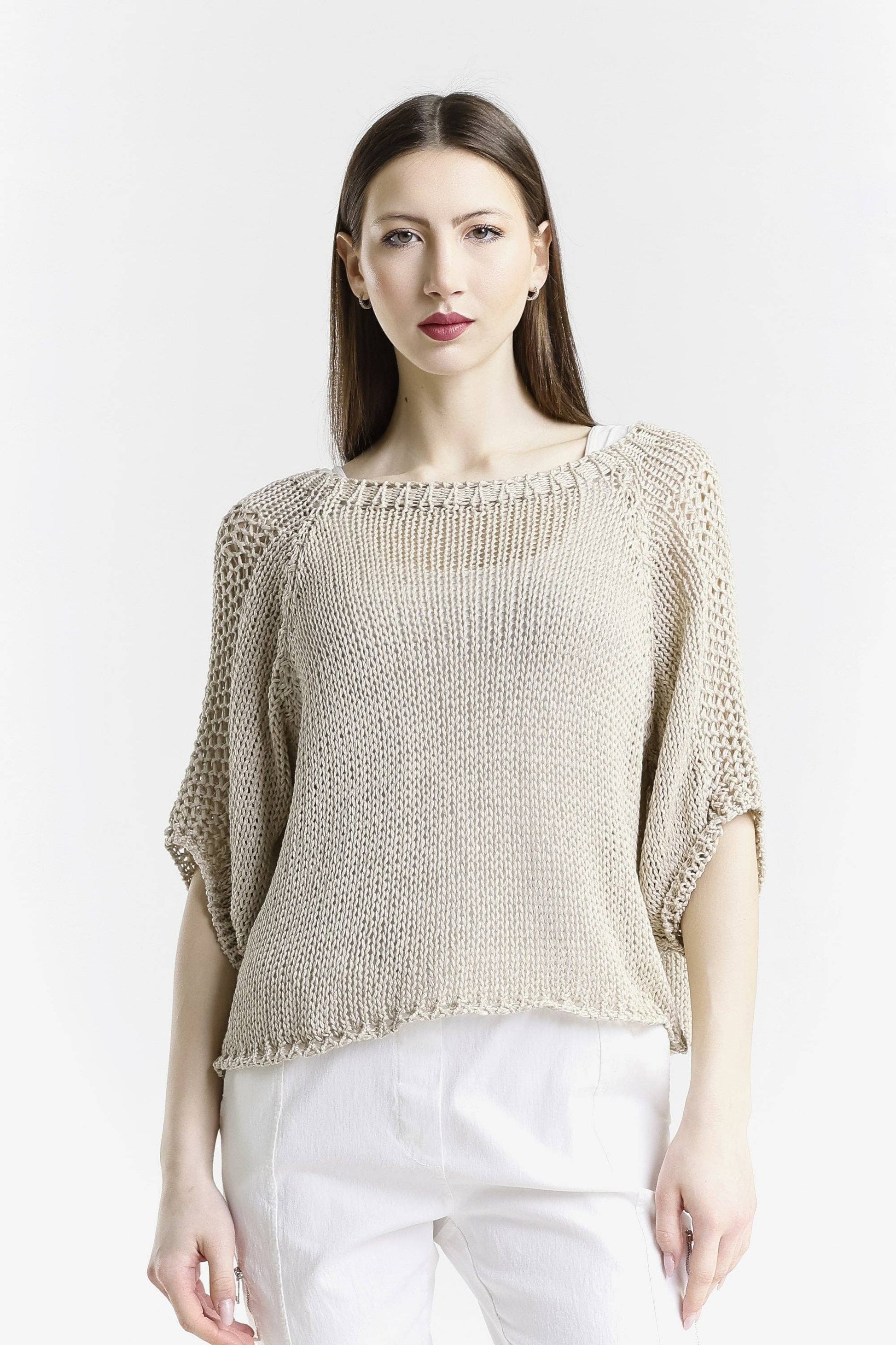 Doris Closed Knit Ballet Sleeve Closed Knit Sweater (BQ906CK) - 606River