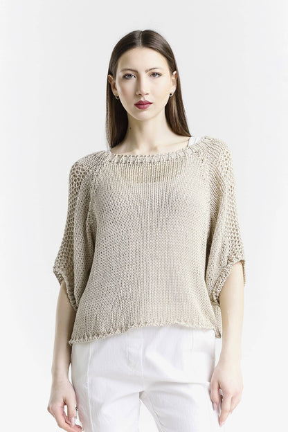 Doris Closed Knit Ballet Sleeve Closed Knit Sweater (BQ906CK) - 606River
