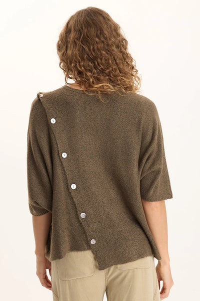 Osiris Asymmetrical Button Detail Knit Poncho