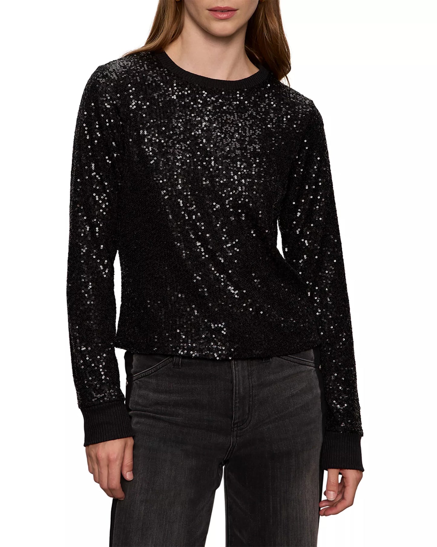 Insight Black Sequin Top