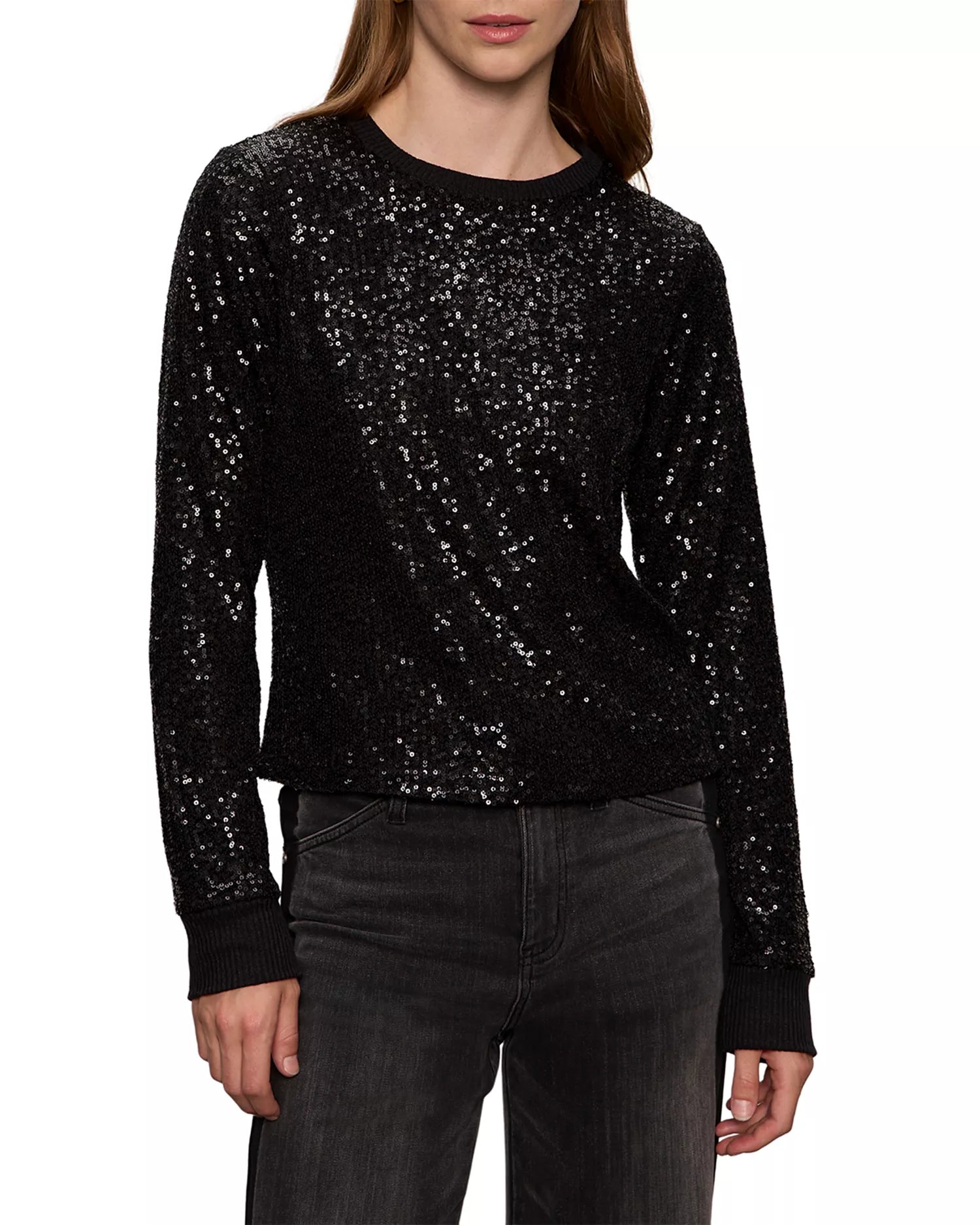 Insight Black Sequin Top