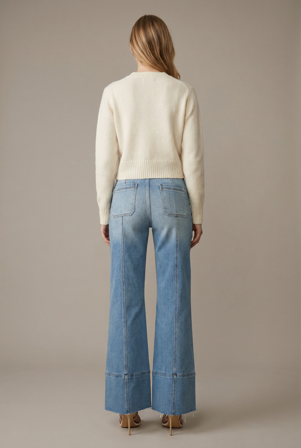 HIGH RISE TUMMY CONTROL PALAZZO JEANS