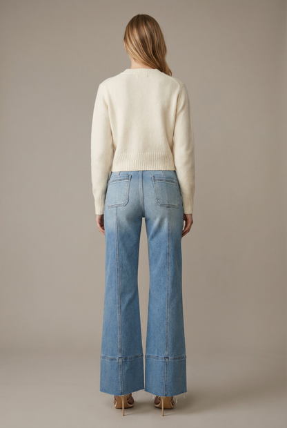 HIGH RISE TUMMY CONTROL PALAZZO JEANS