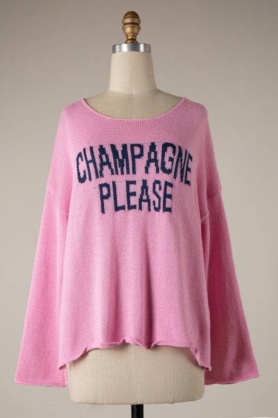 Champagne Please Light Weight Knit Sweater