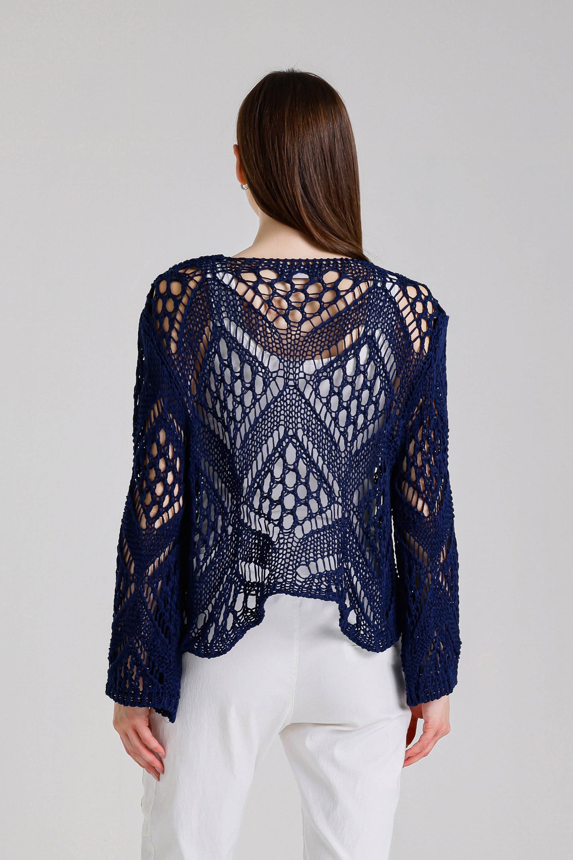 Kandra Open Knit Tie Front Bolero (CLS303) - 606River