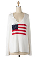 American Flag White Sweater - 606River