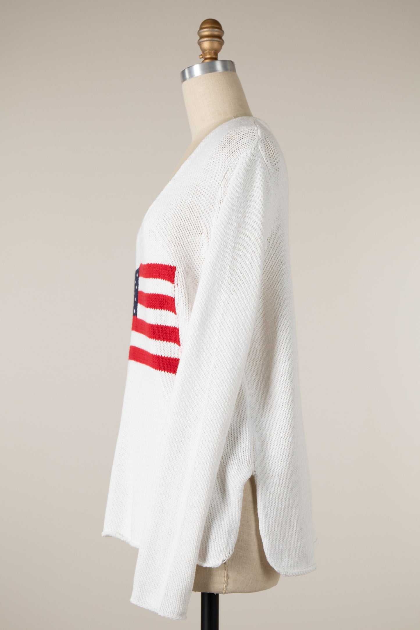 American Flag White Sweater