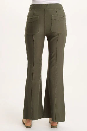 Ninian Twill Knit Zipper Pocket Flared Pant