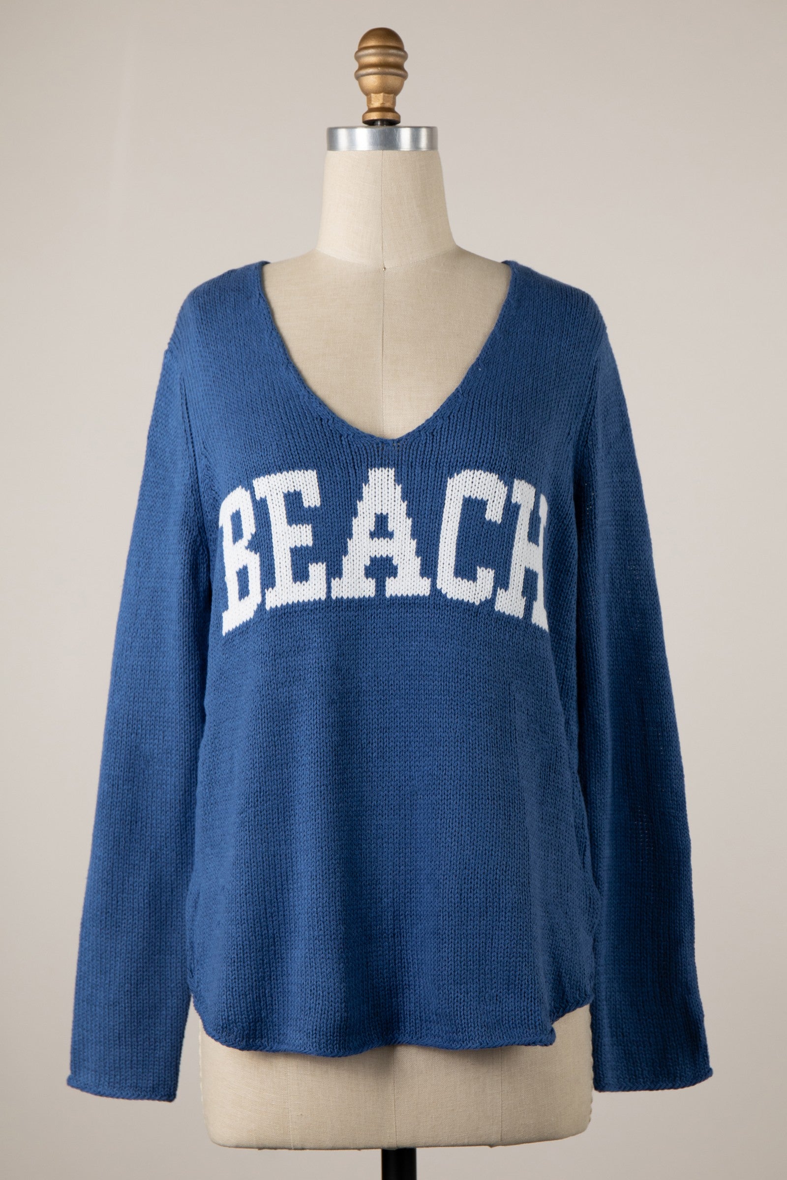 Light Weight Cotton V-Neck Beach Sweater - 606River