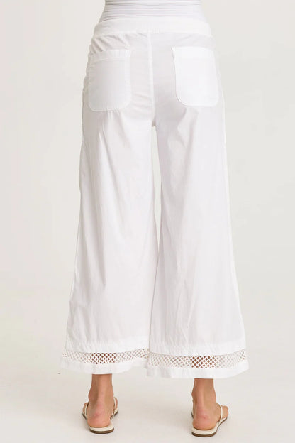 Roel Crop Poplin Pant in White