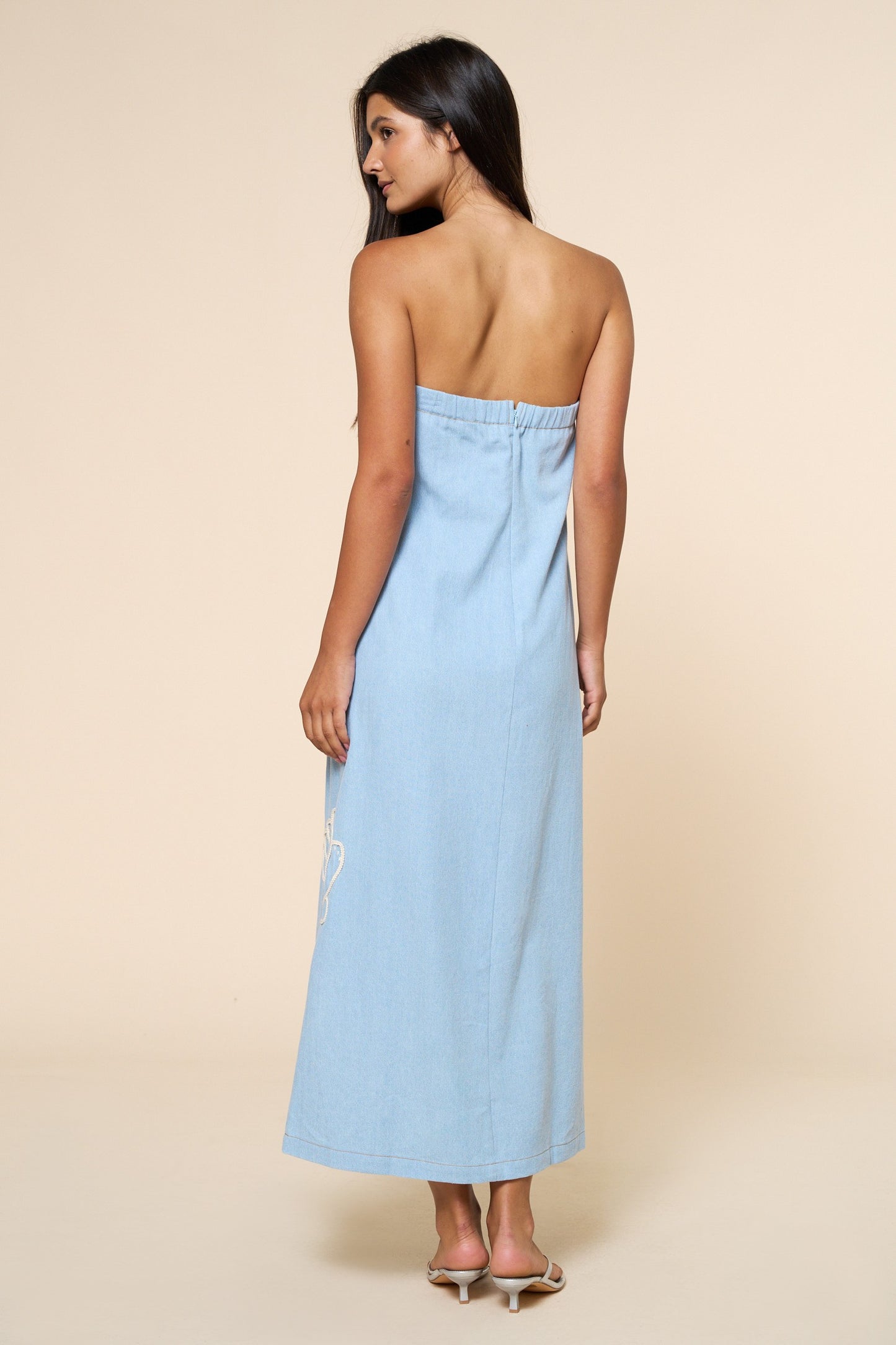 Strapless Shell Embroidered Maxi Dress - 606River