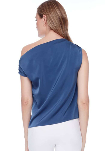 LILY SOLID SATIN ASYMMETRIC TOP