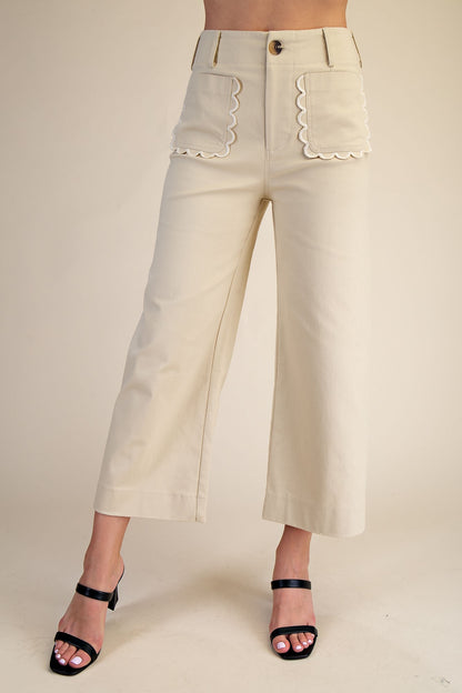 Cotton Spandex Scallop Pants