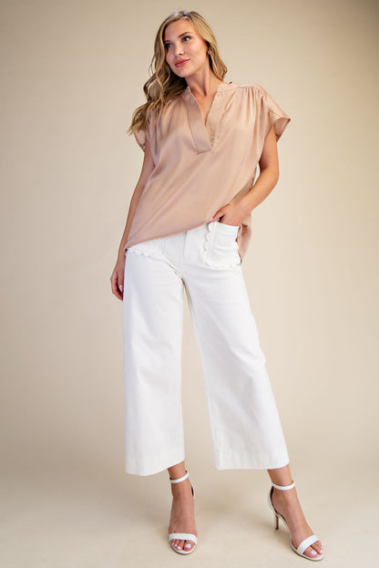 Cotton Spandex Scallop Pants
