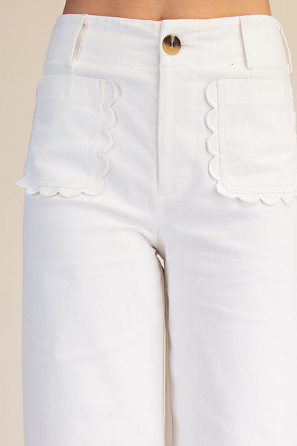 Cotton Spandex Scallop Pants