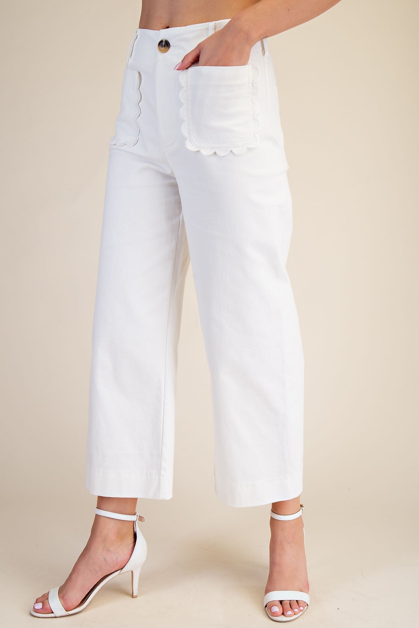 Cotton Spandex Scallop Pants