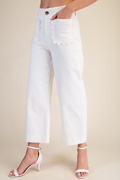 Cotton Spandex Scallop Pants