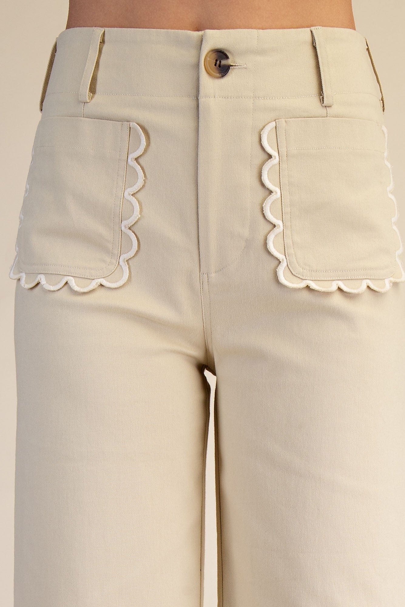 Cotton Spandex Scallop Pants