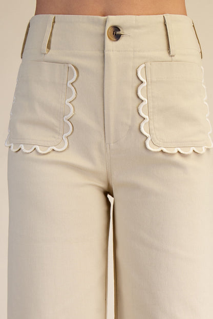 Cotton Spandex Scallop Pants