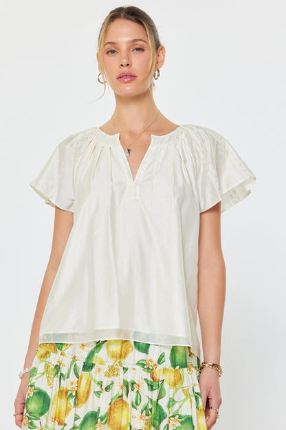 Ivory Short Sleeve Top - 606River