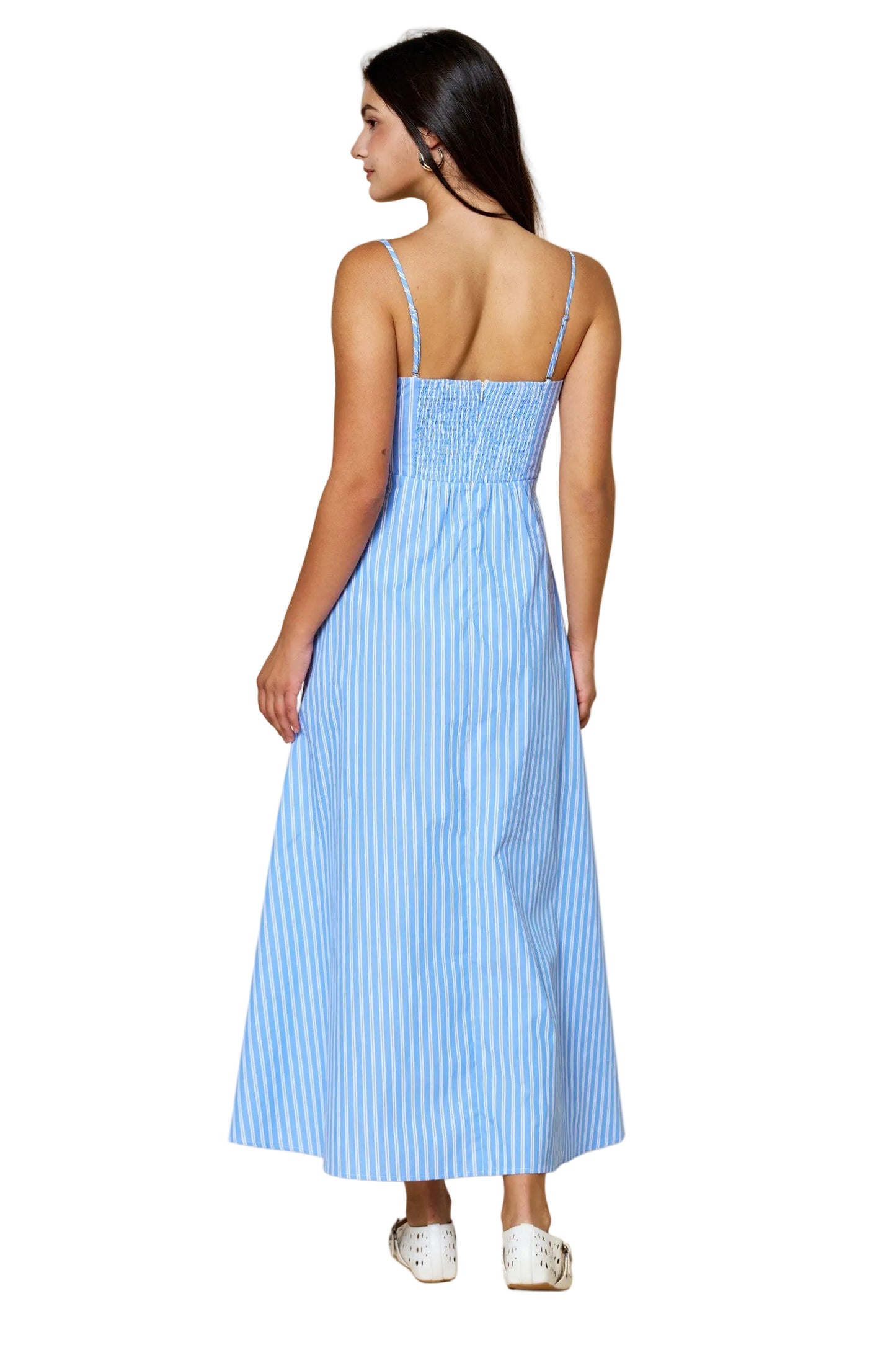 6922 Blue White Stripe Maxi Dress – 606River