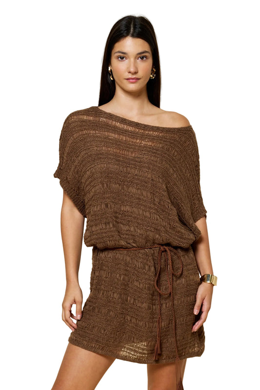 Brown Crochet Dress - 606River