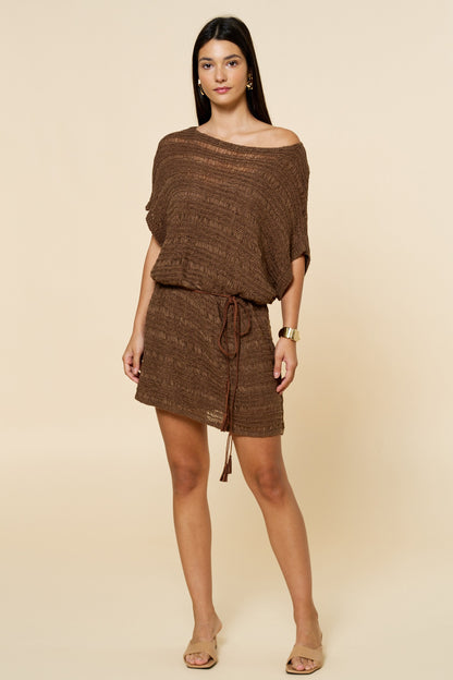 Brown Crochet Dress - 606River