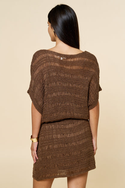 Brown Crochet Dress - 606River