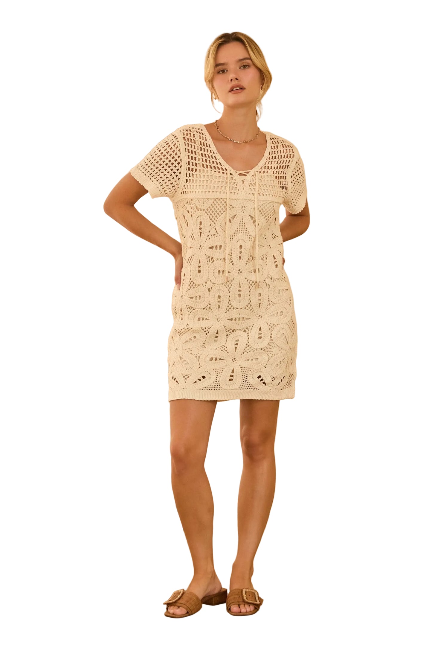 Natural Crochet Boho Dress - 606River