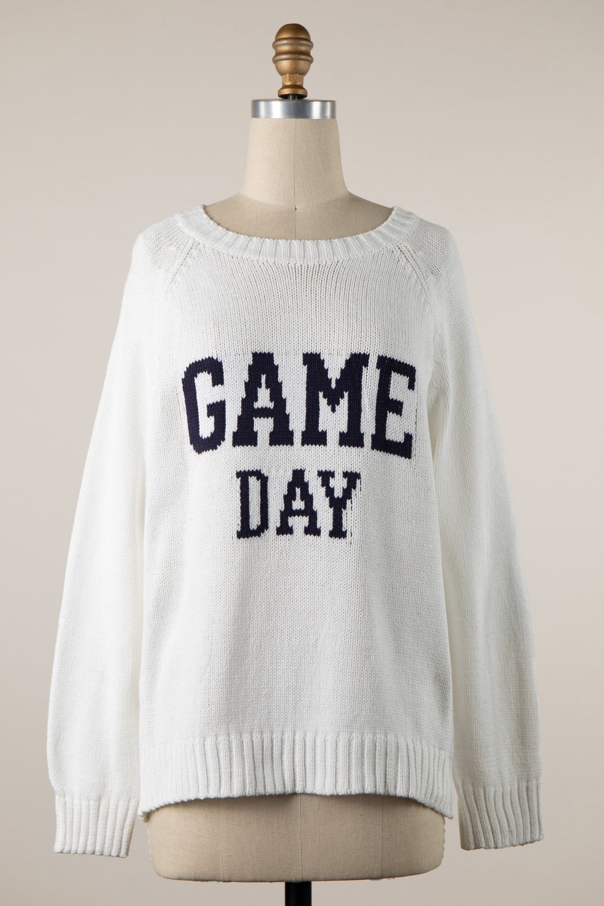 Game Day Cream Blue Sweater