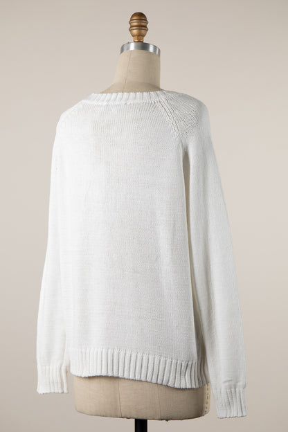 Game Day Cream Blue Sweater