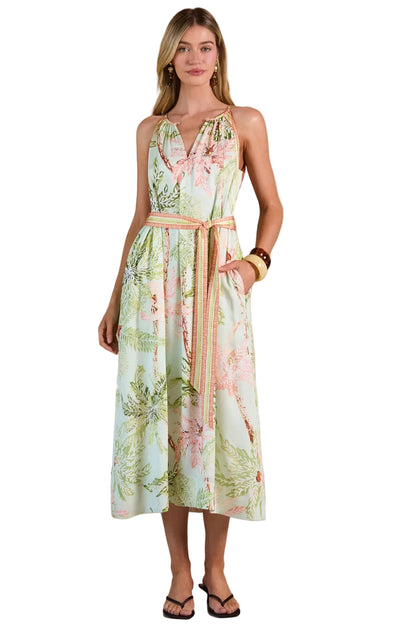 2690088 Tropical Halter Maxi Dress