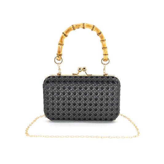 Cindy Rattan Bamboo Clutch Bag
