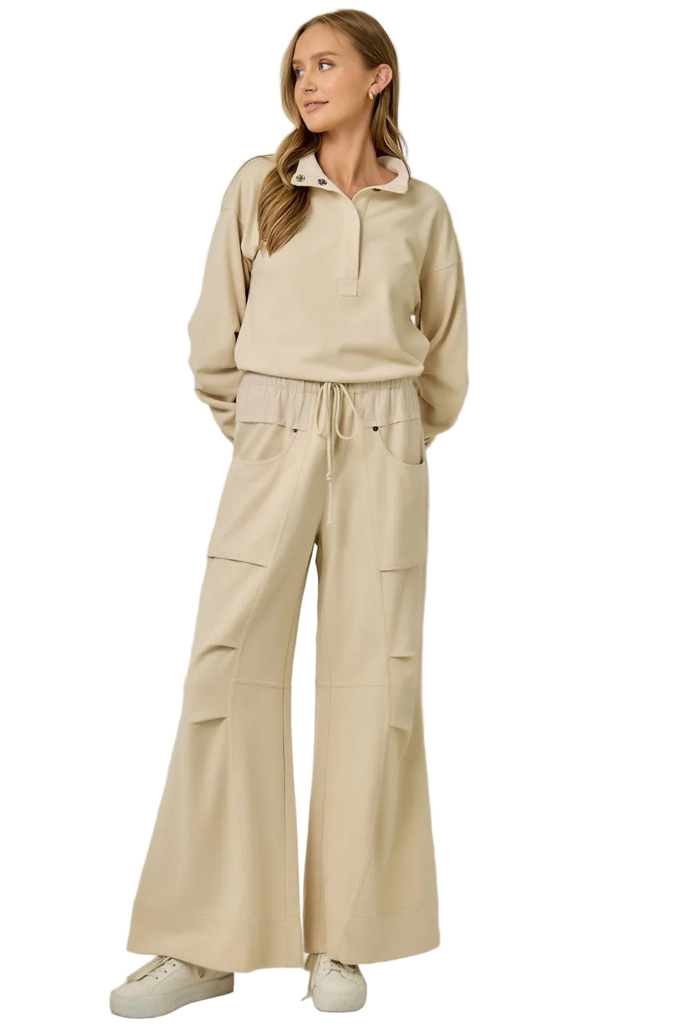 Ecru Luxury Pull On Sweatpants