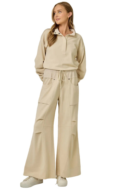Ecru Luxury Pull On Sweatpants