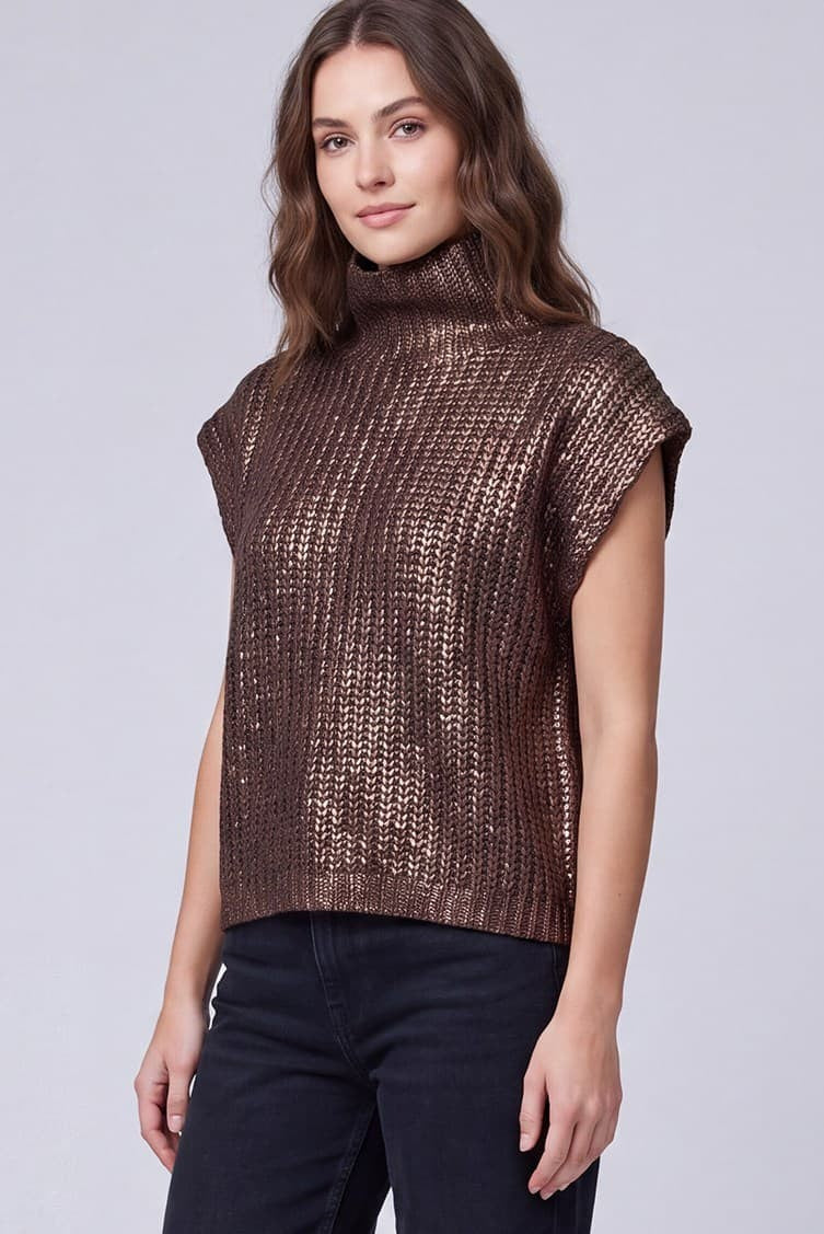 Luxurious Metallic Knit Holiday Top - 606River