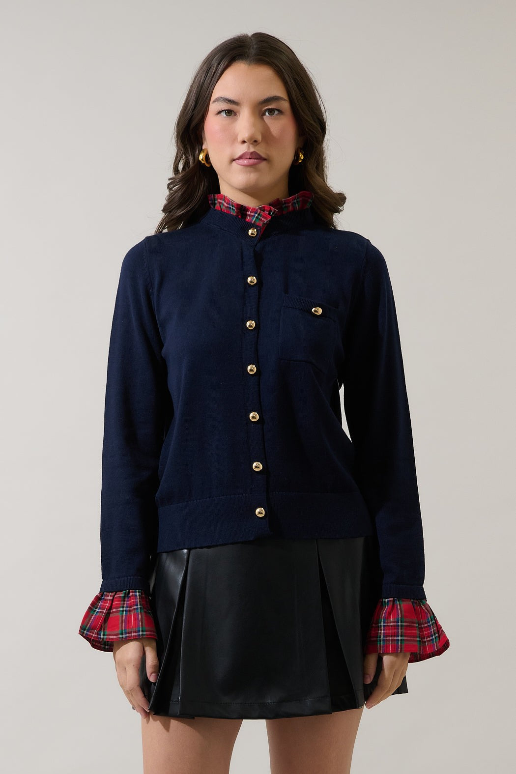 Deserie Plaid Button Up Cardigan - 606River