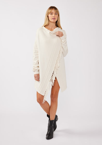 Fringe Cowl Neck Cardigan