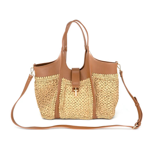Natural Crochet Straw Weeve Bag - 606River