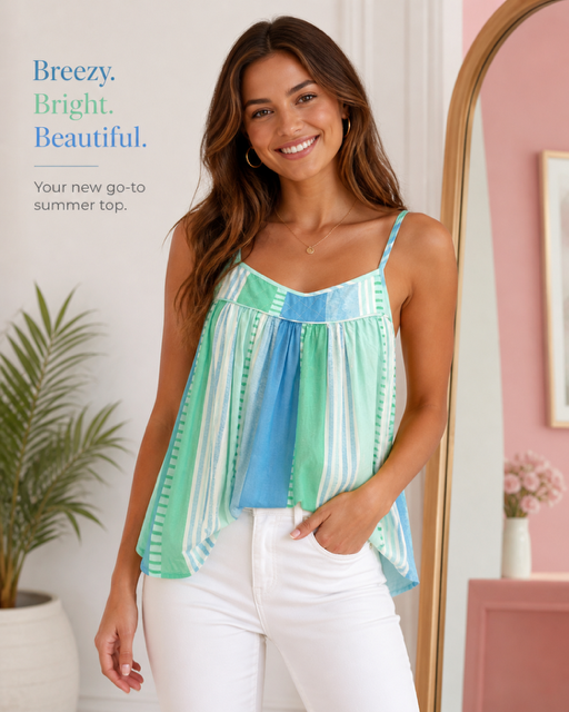 Blue Green Water Color Tank Top - 606River